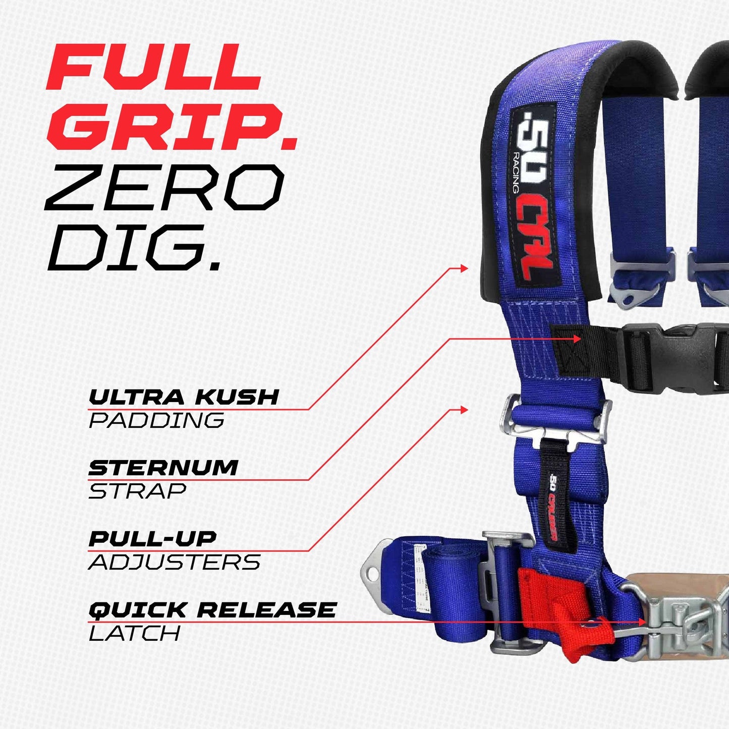 3" 4 point Harness Seat Belt 50 Caliber Racing