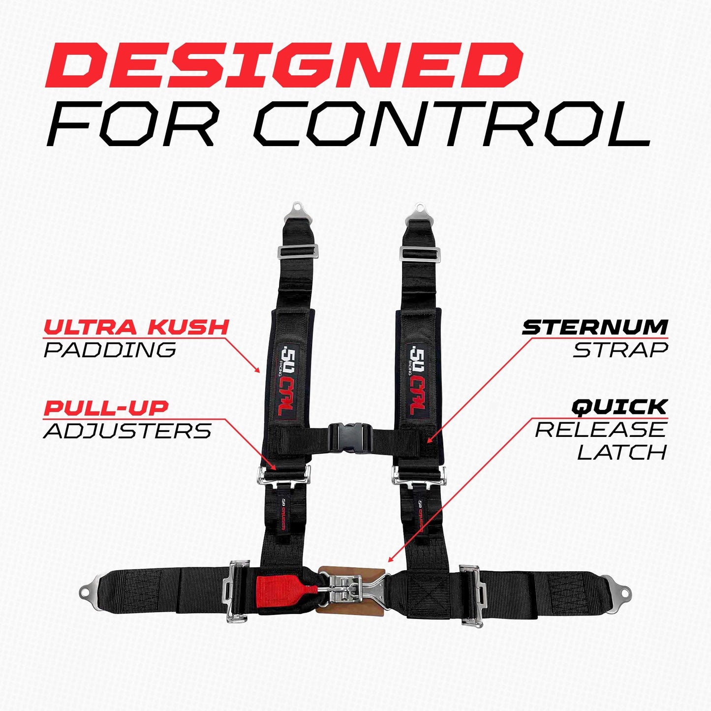 3" 4 point Harness Seat Belt 50 Caliber Racing