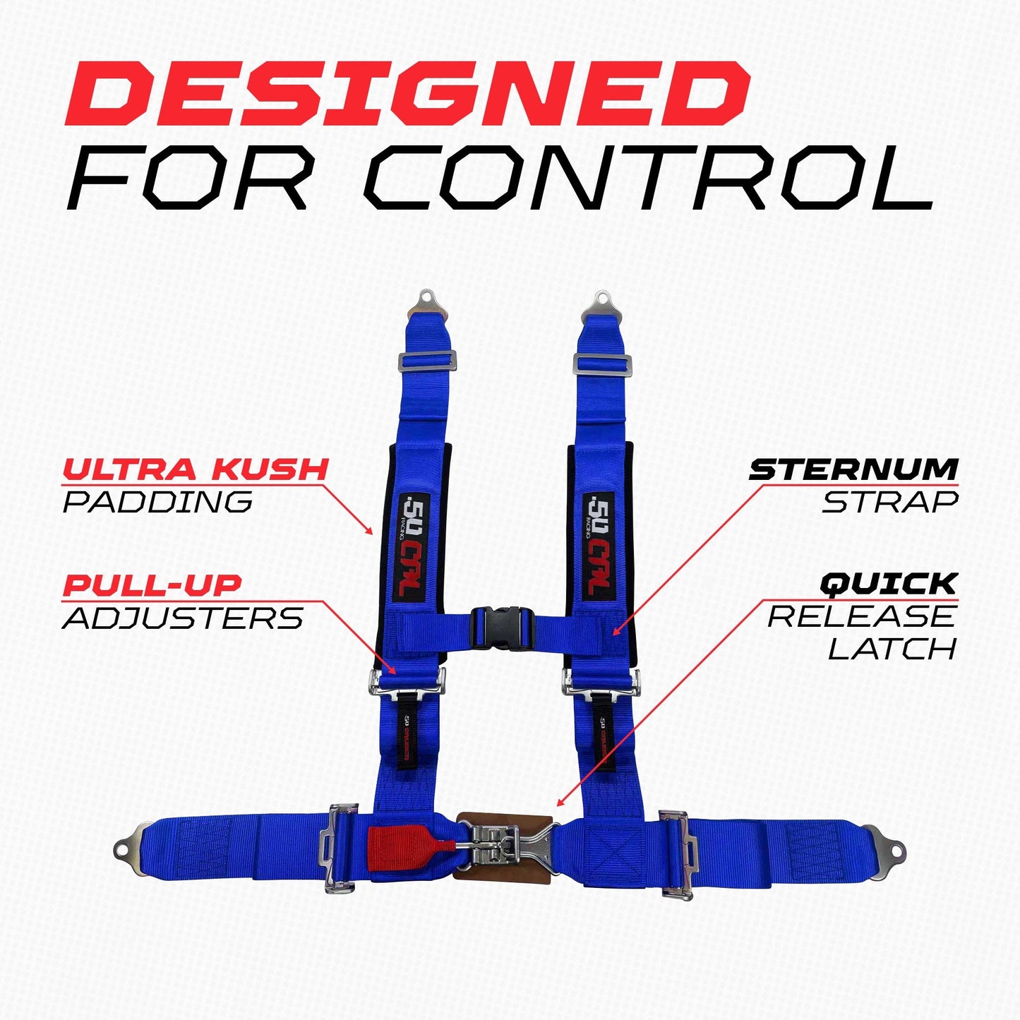 3" 4 point Harness Seat Belt 50 Caliber Racing