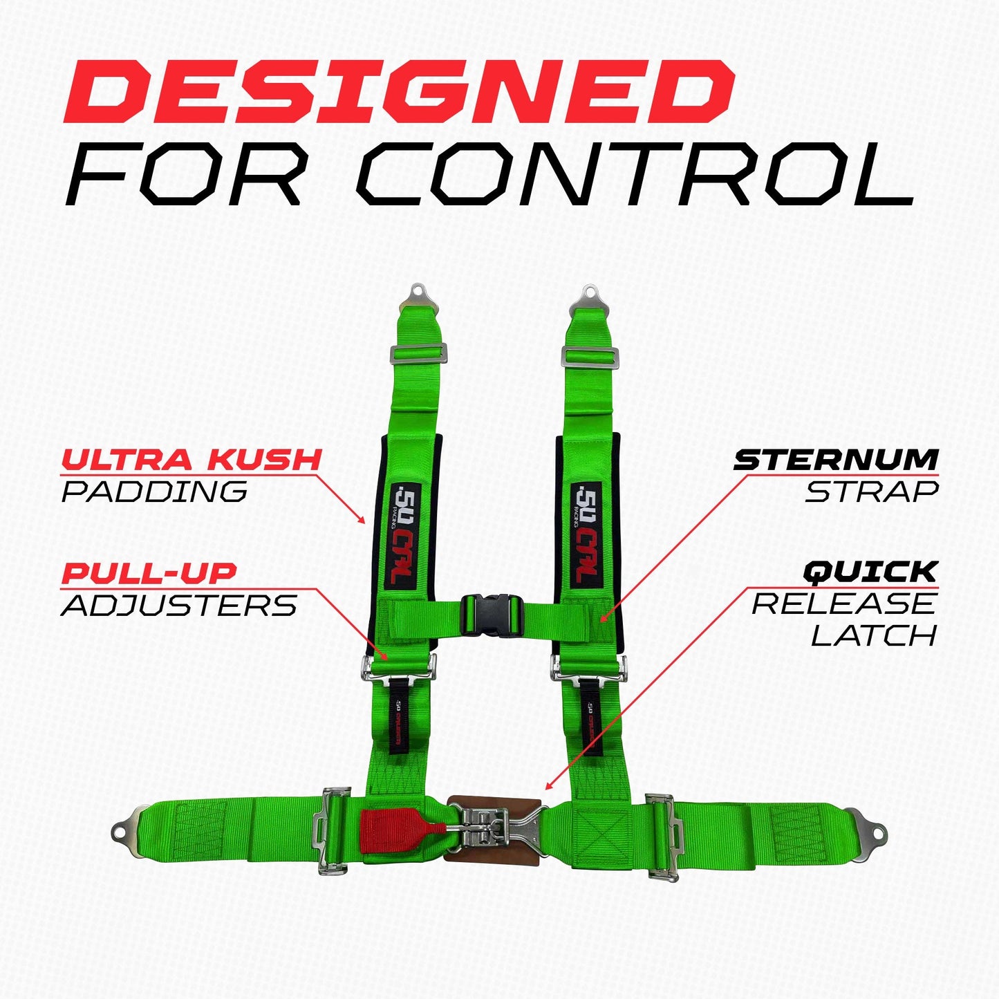 3" 4 point Harness Seat Belt 50 Caliber Racing