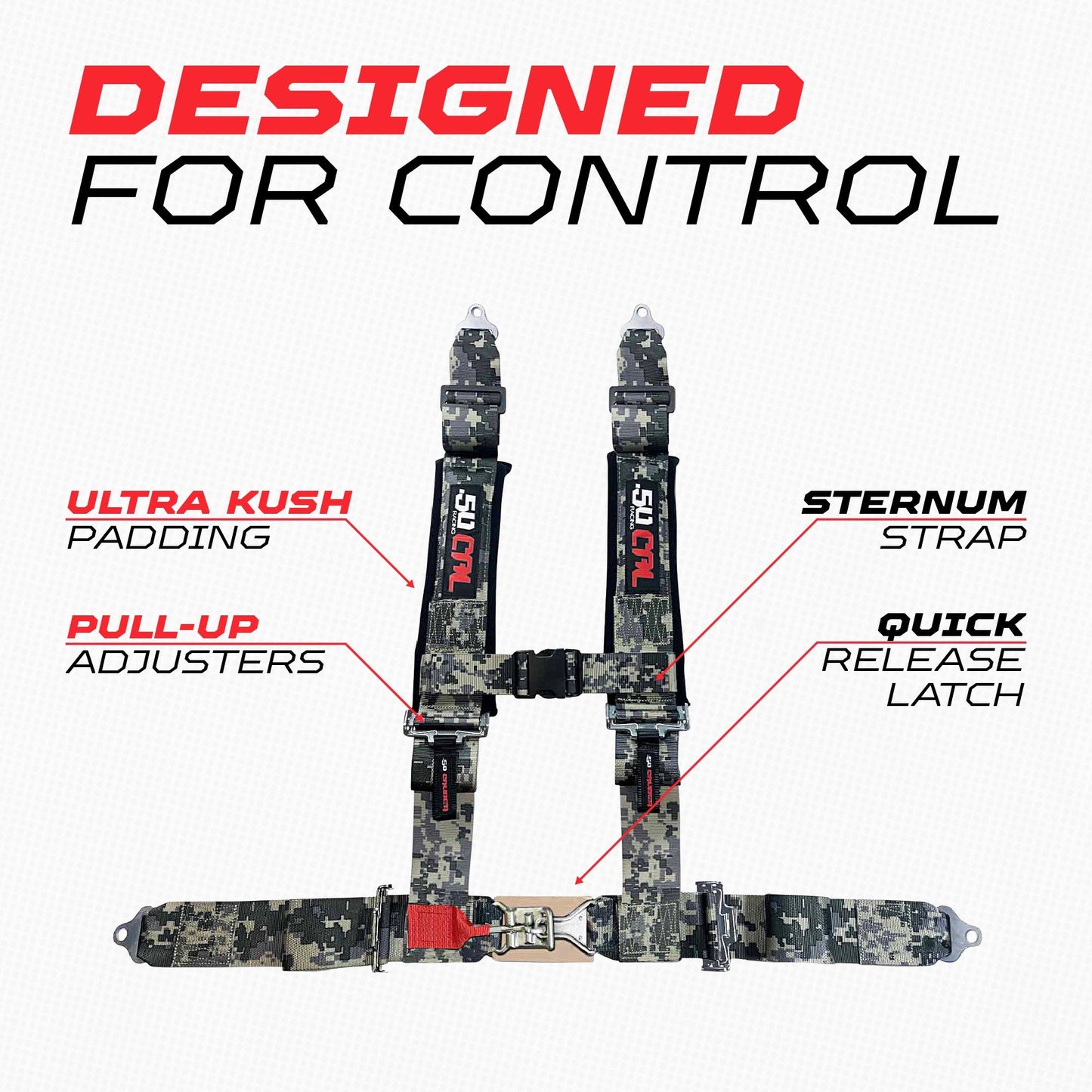 3" 4 point Harness Seat Belt 50 Caliber Racing