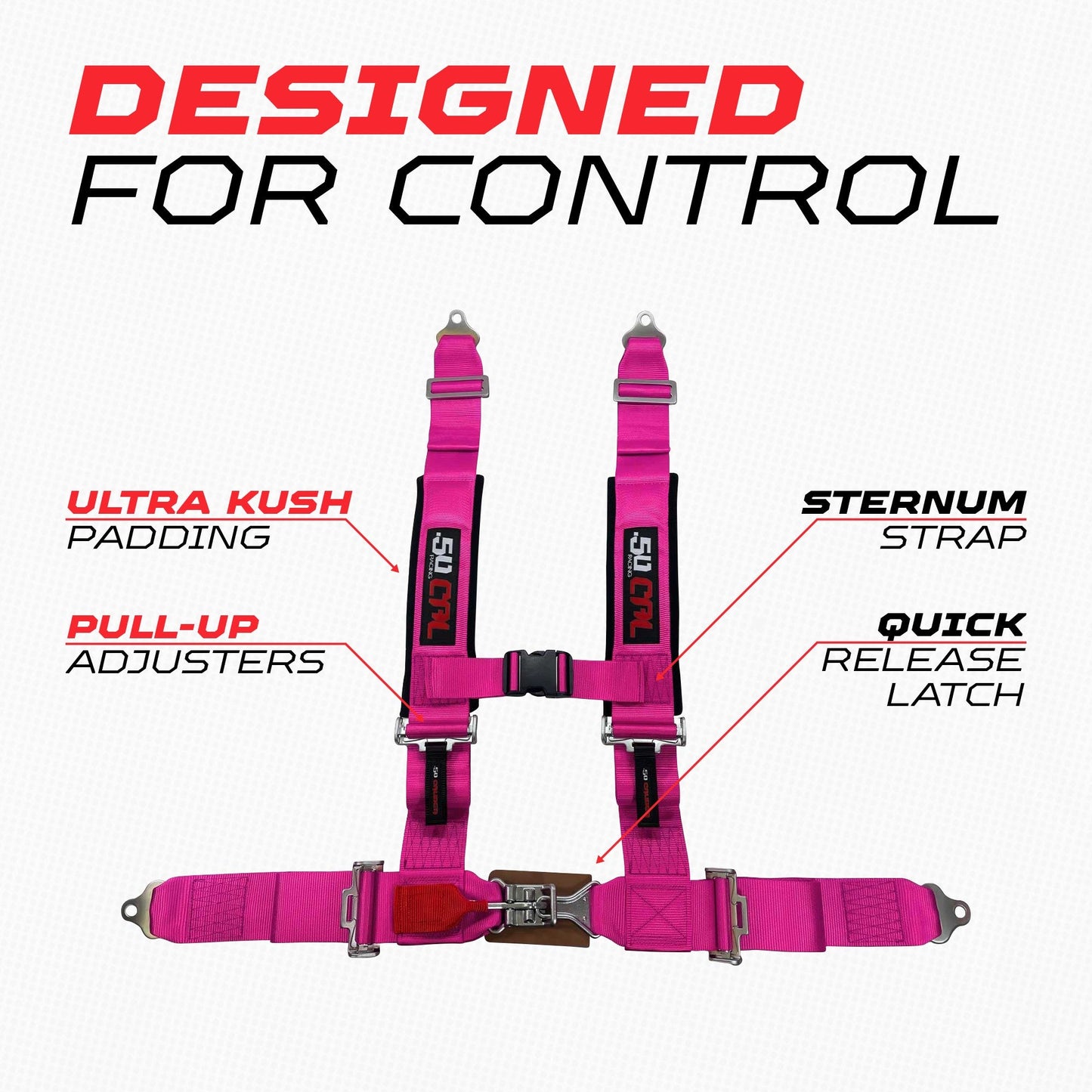 3" 4 point Harness Seat Belt 50 Caliber Racing