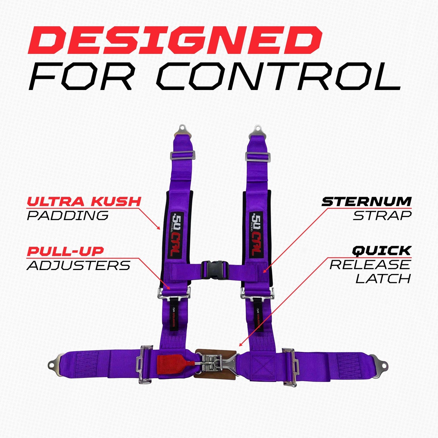 3" 4 point Harness Seat Belt 50 Caliber Racing