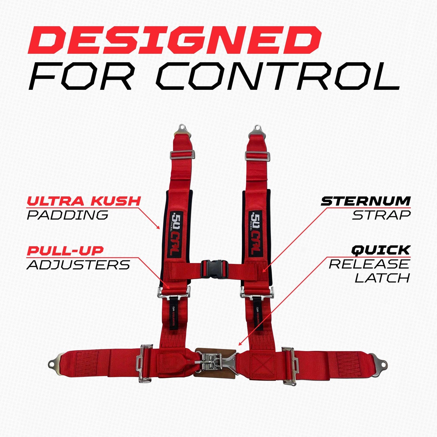 3" 4 point Harness Seat Belt 50 Caliber Racing
