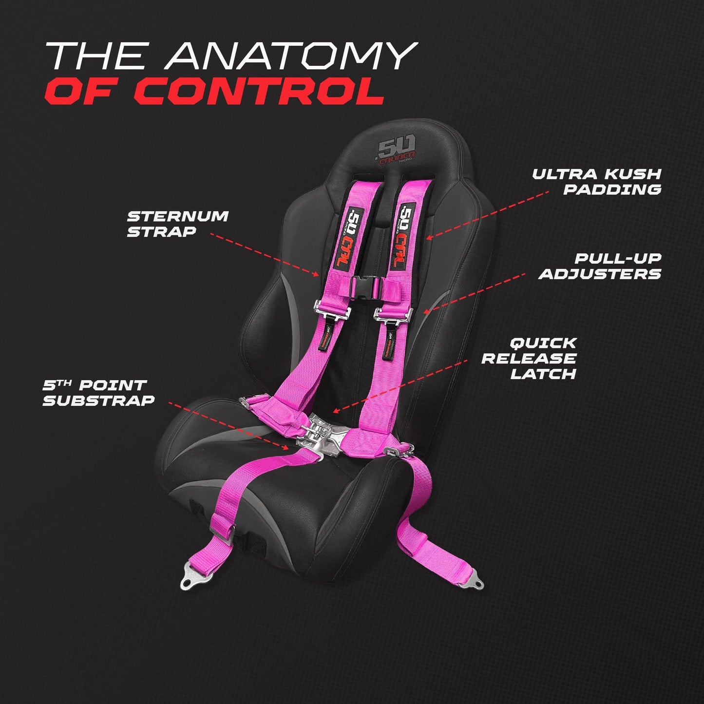 3" 5 point Harness 50 Caliber Racing Harness