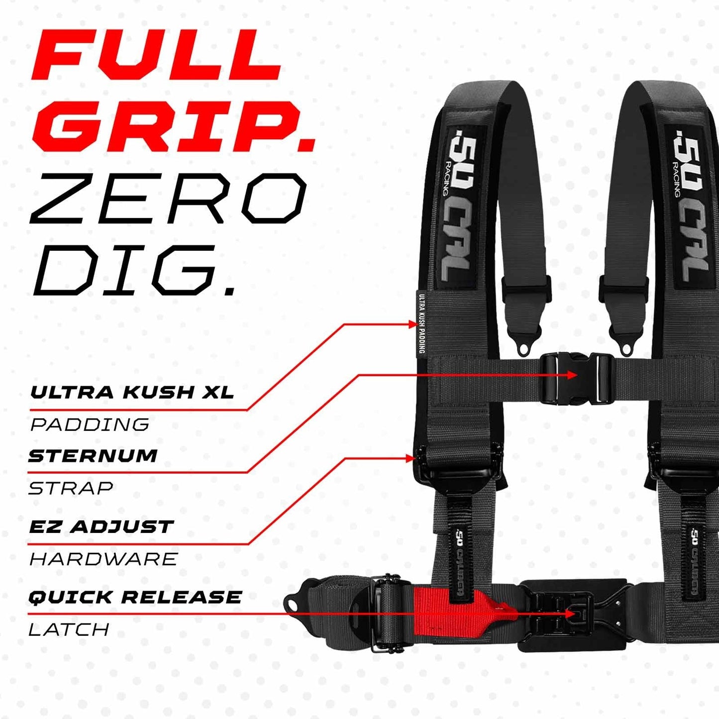 2" & 3" 4pt & 5pt Elite Series Race Latch "EZ" Adjust Harness