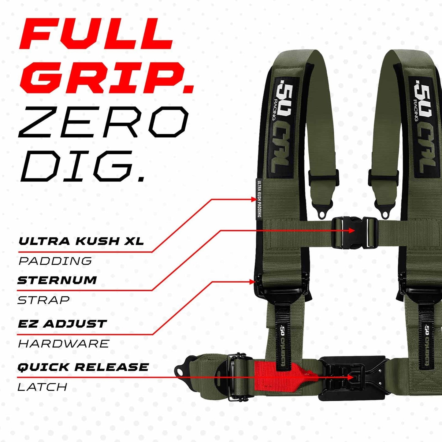 2" & 3" 4pt & 5pt Elite Series Race Latch "EZ" Adjust Harness
