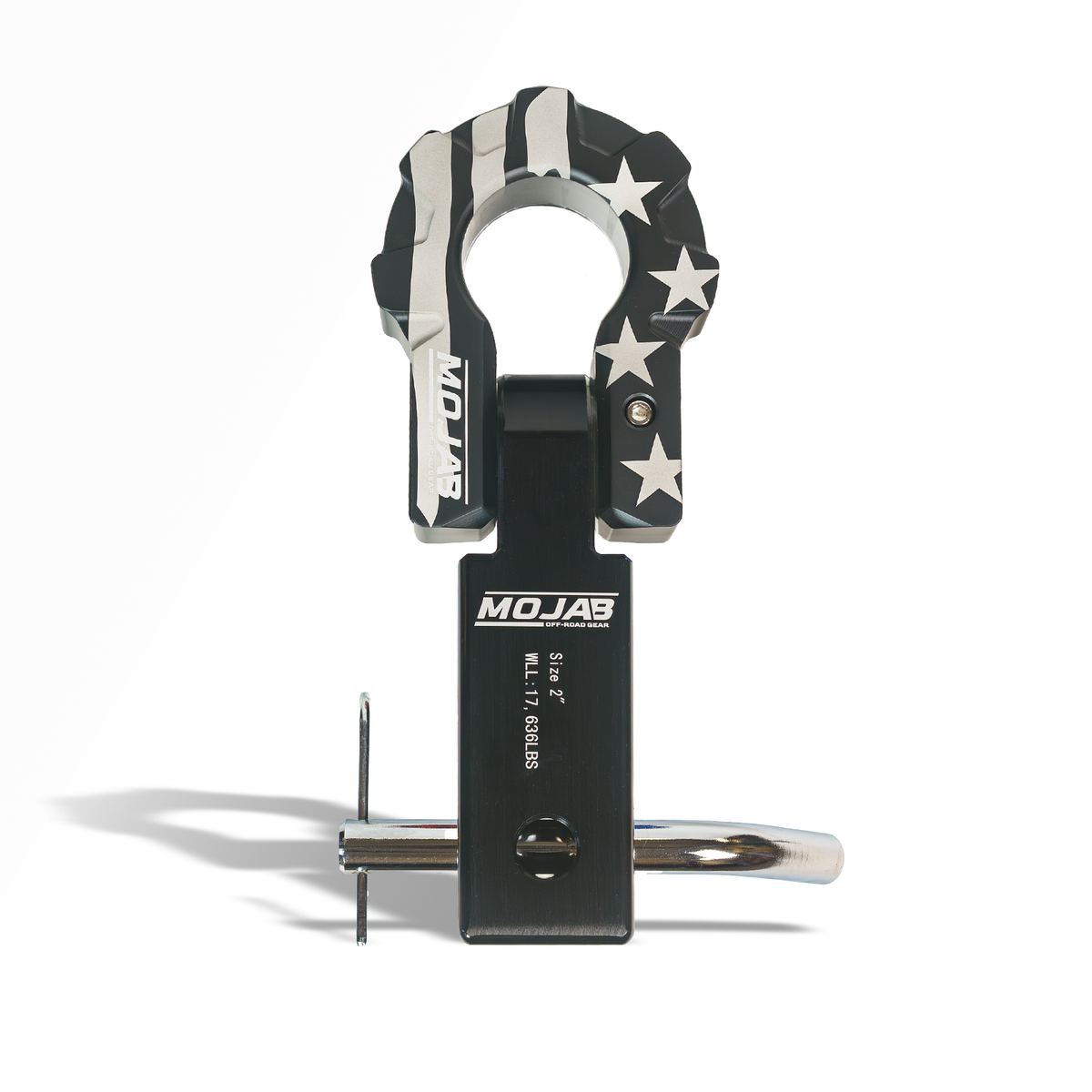 2'' Aluminum Hitch Receiver with Aluminum D-Shackle 9T-Ceramic coated (Lifetime Warranty)