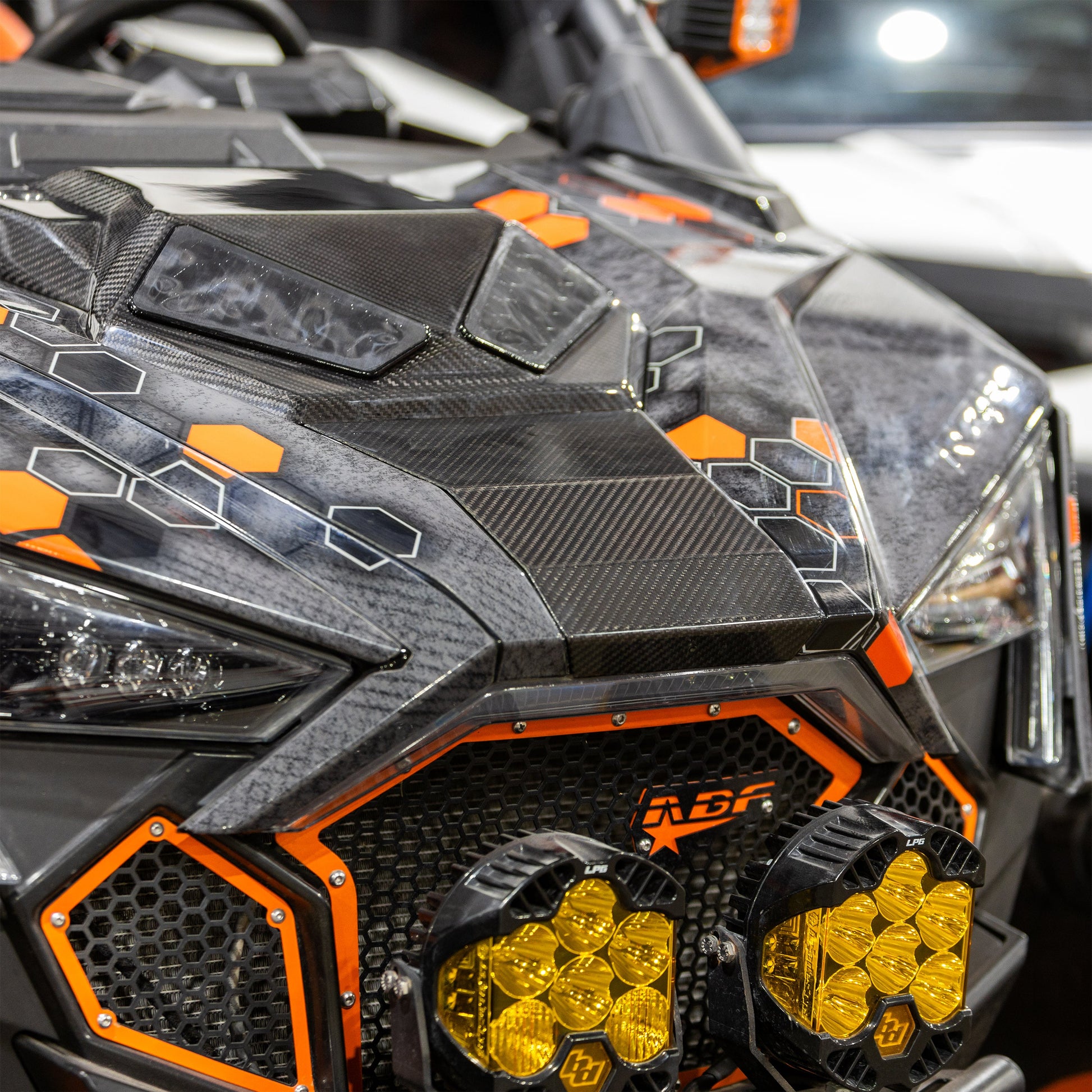 RPM Polaris Pro Nose cone Carbon Fiber Installed on Vehicle