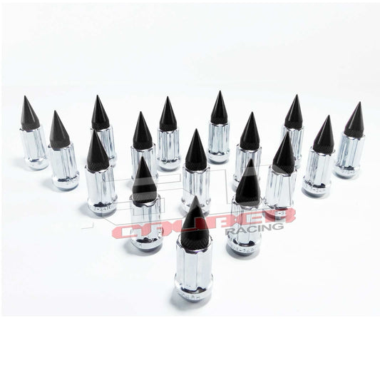 12 x 1.5 mm Chrome Spiked Lug Nuts Anodized - 16 Pack