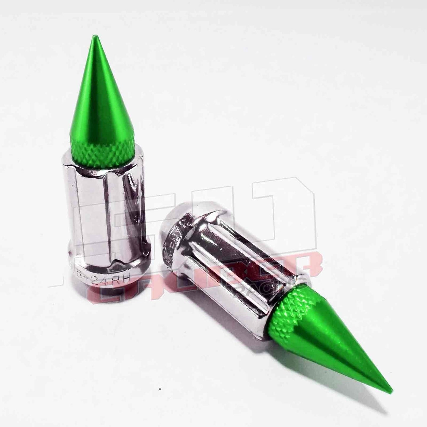 3/8 x 24 Chrome Spiked Lug Nuts Anodized - 16 Pack
