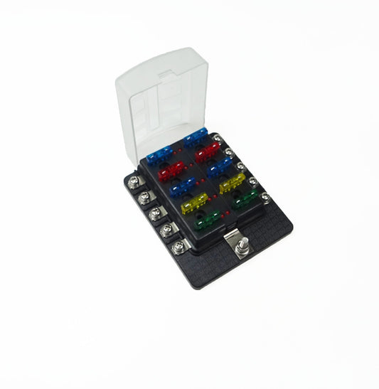 10 Way Screw Fuse Block - LED Indicators