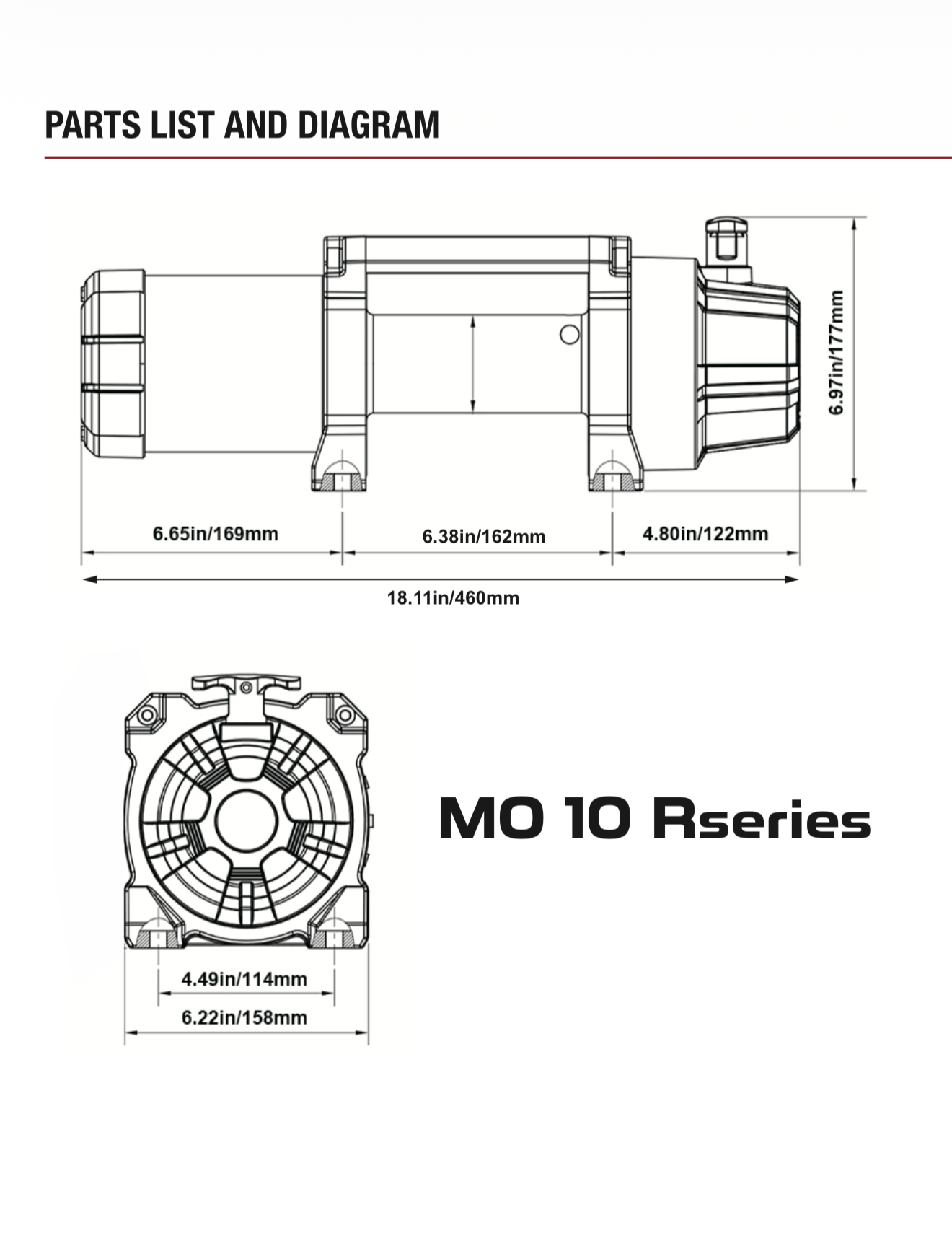MOJAB MO10.0 R-Series 10,000 lb Off-Road Winch
