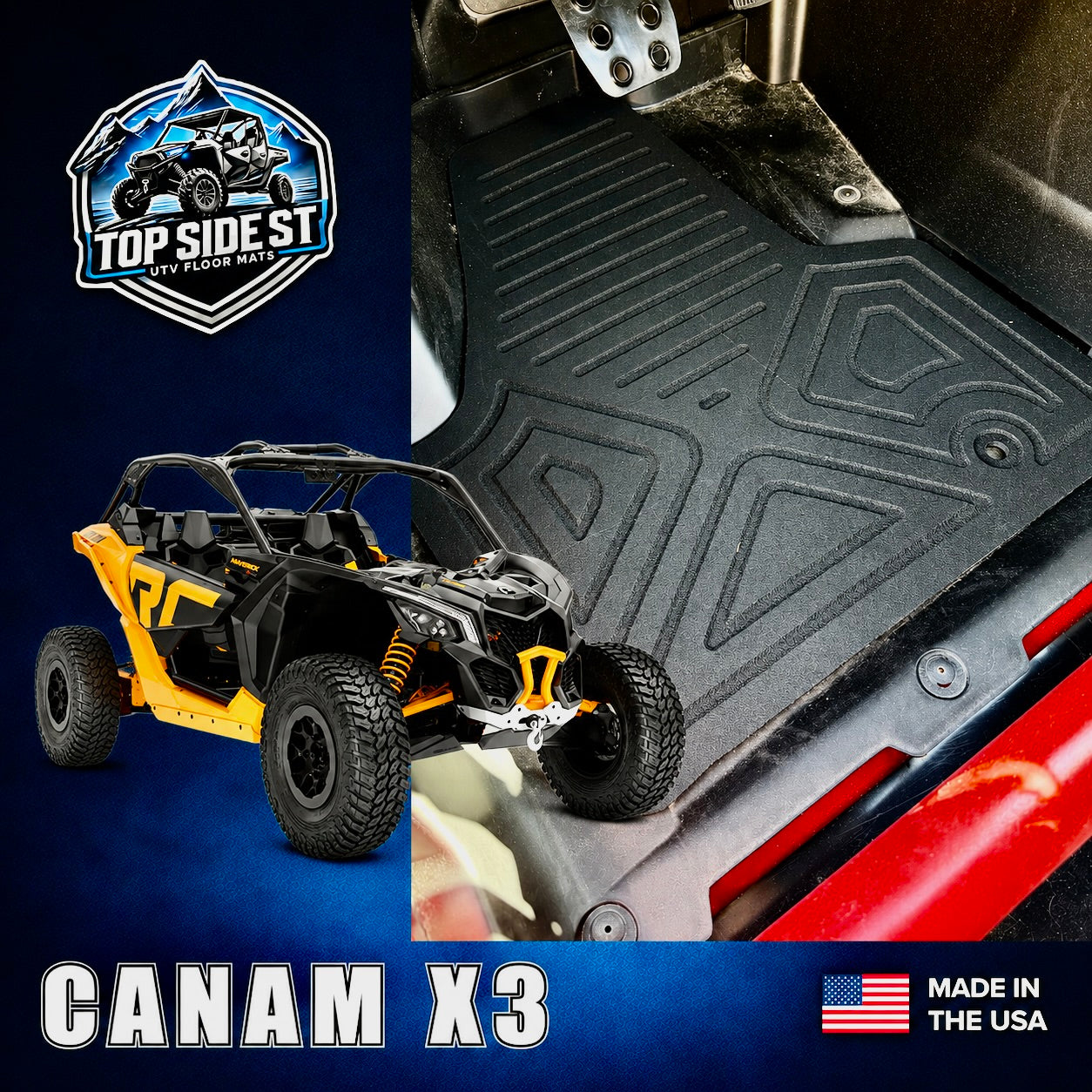 CAN-AM Maverick X3 HD 9mm Rubber Mats (2016 - current)