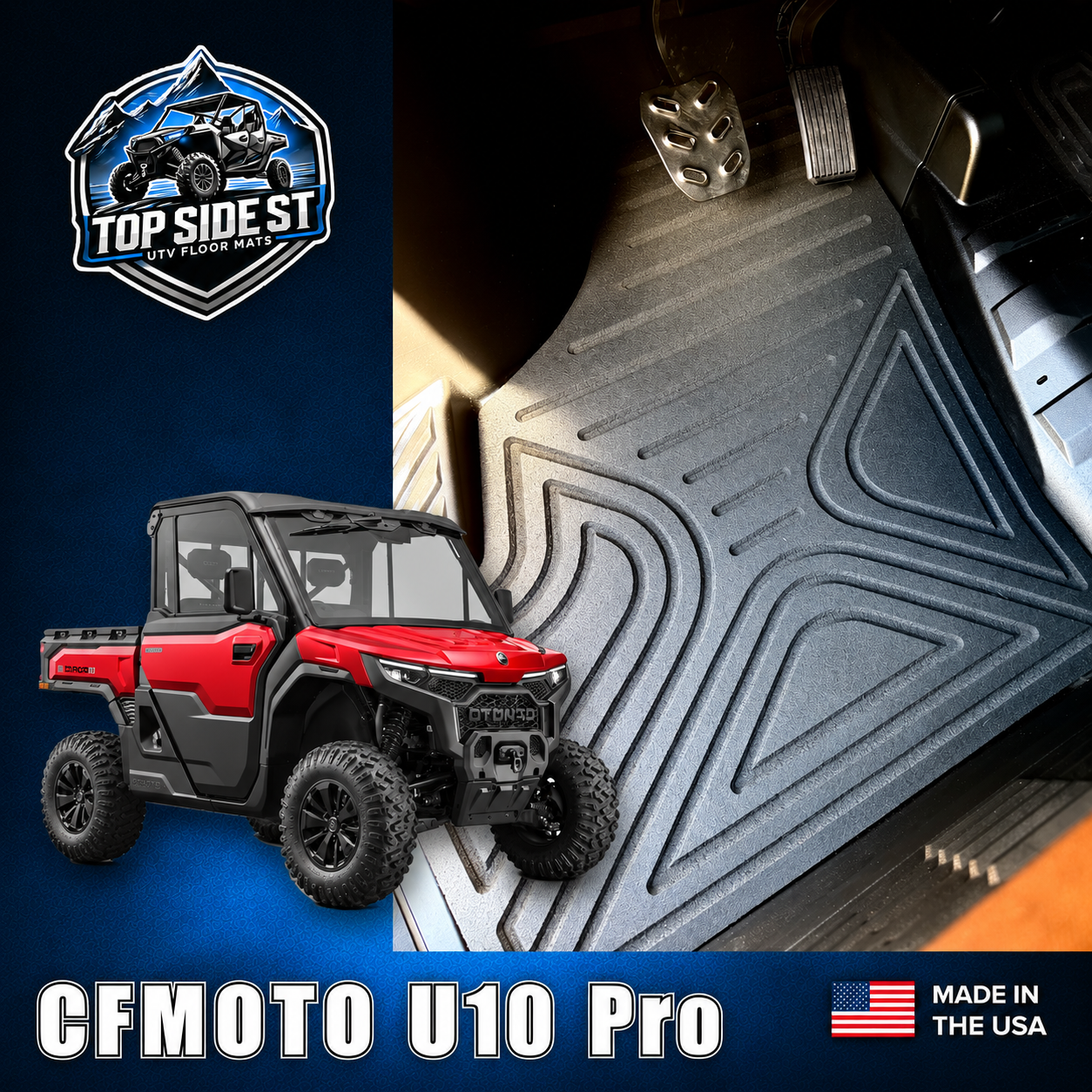 CFMOTO U10 PRO & XL Highland HD 9mm Rubber Mats (2025 - current)