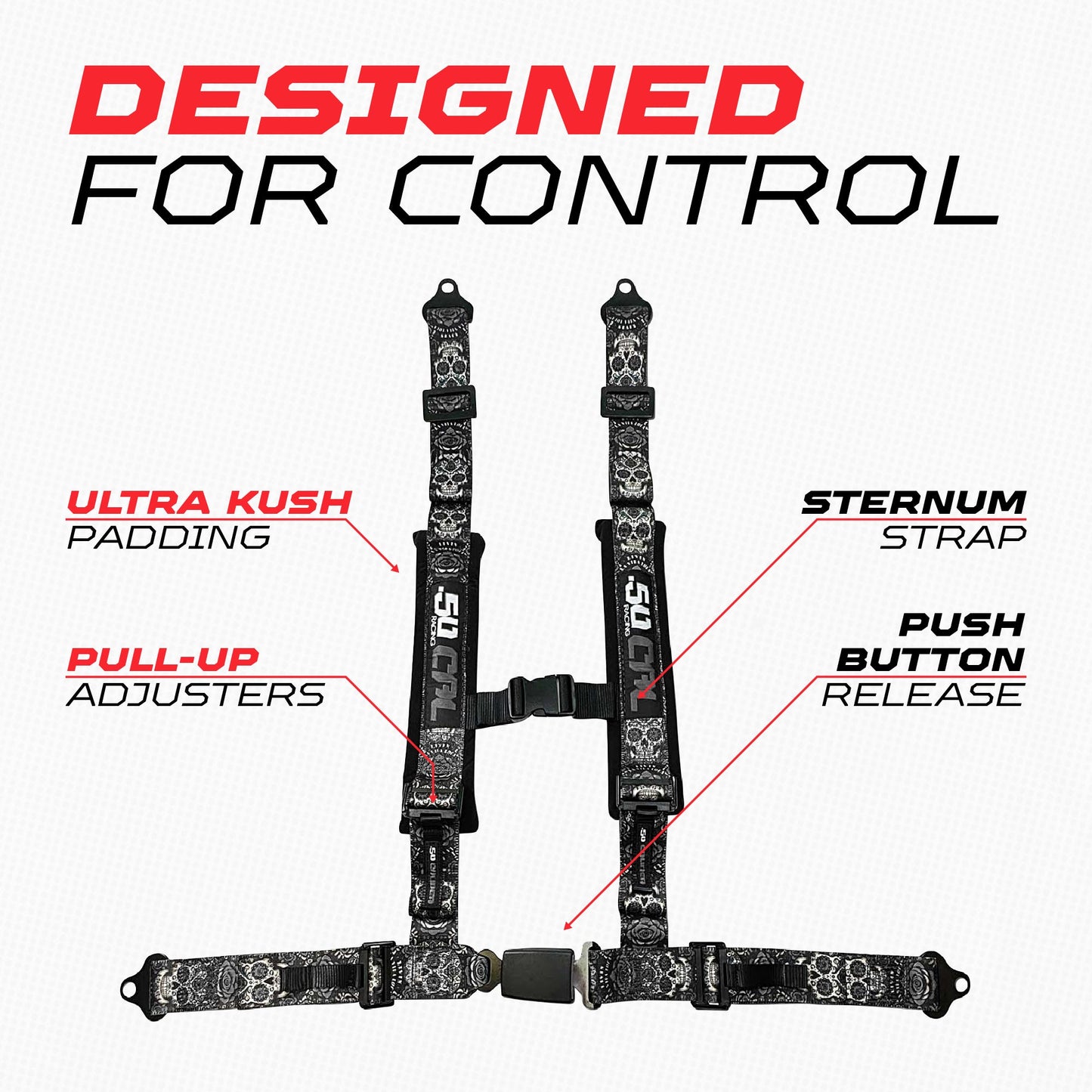 2" & 3" 4 point Harness with push button release "Elite Series"