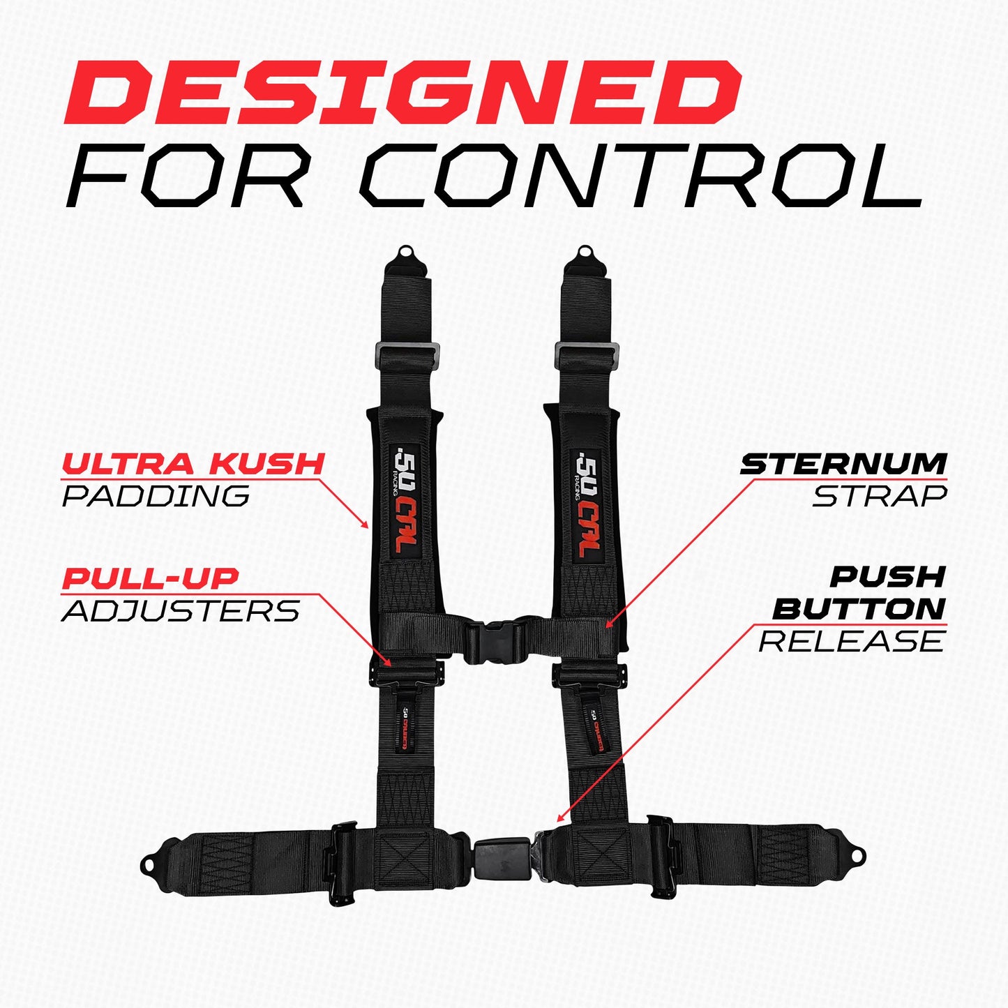 2" & 3" 4 point Harness with push button release "Elite Series"