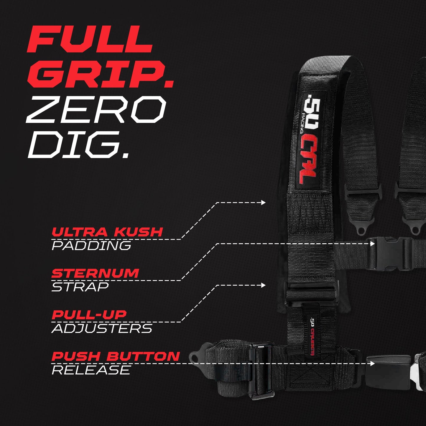 2" & 3" 4 point Harness with push button release "Elite Series"