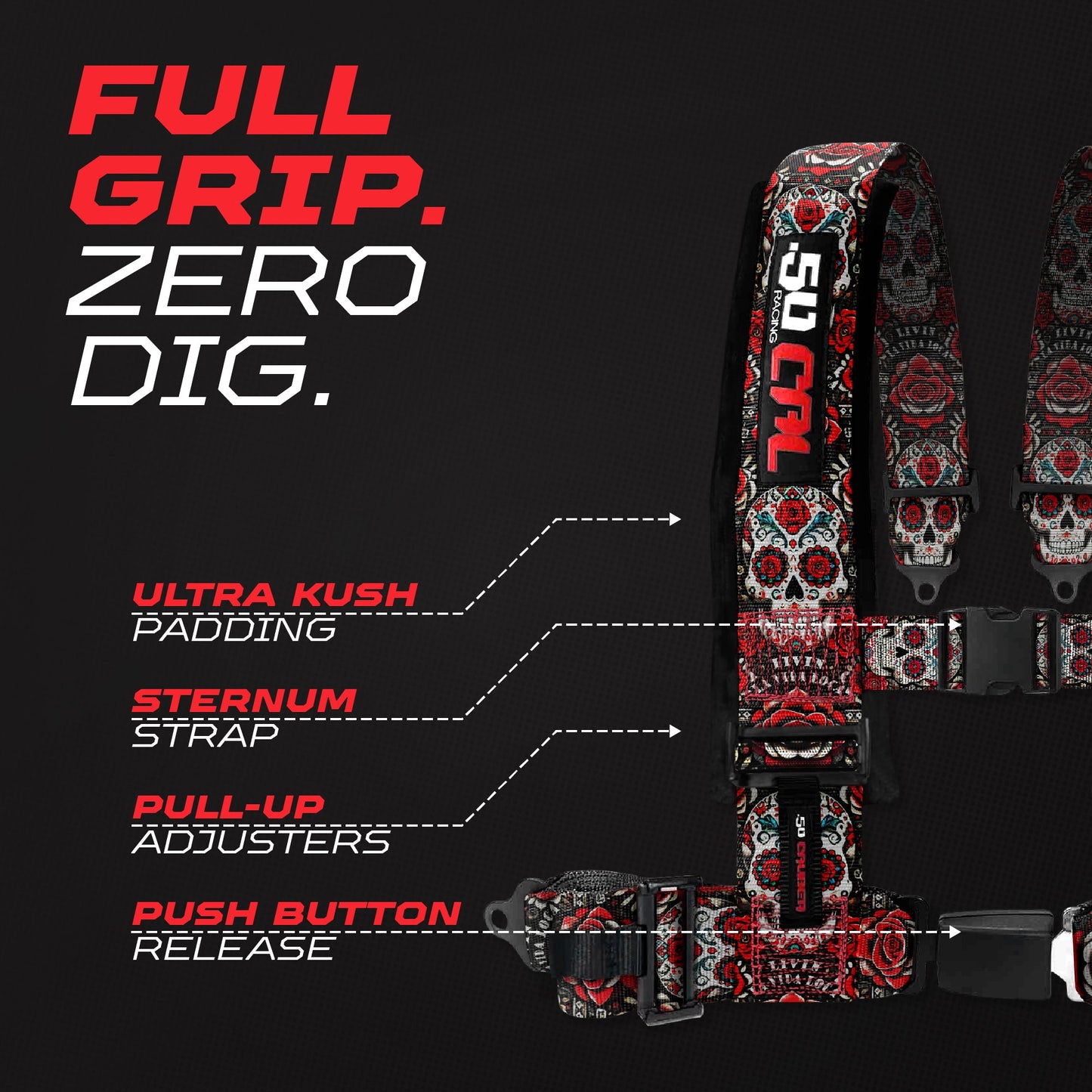 2" & 3" 4 point Harness with push button release "Elite Series"