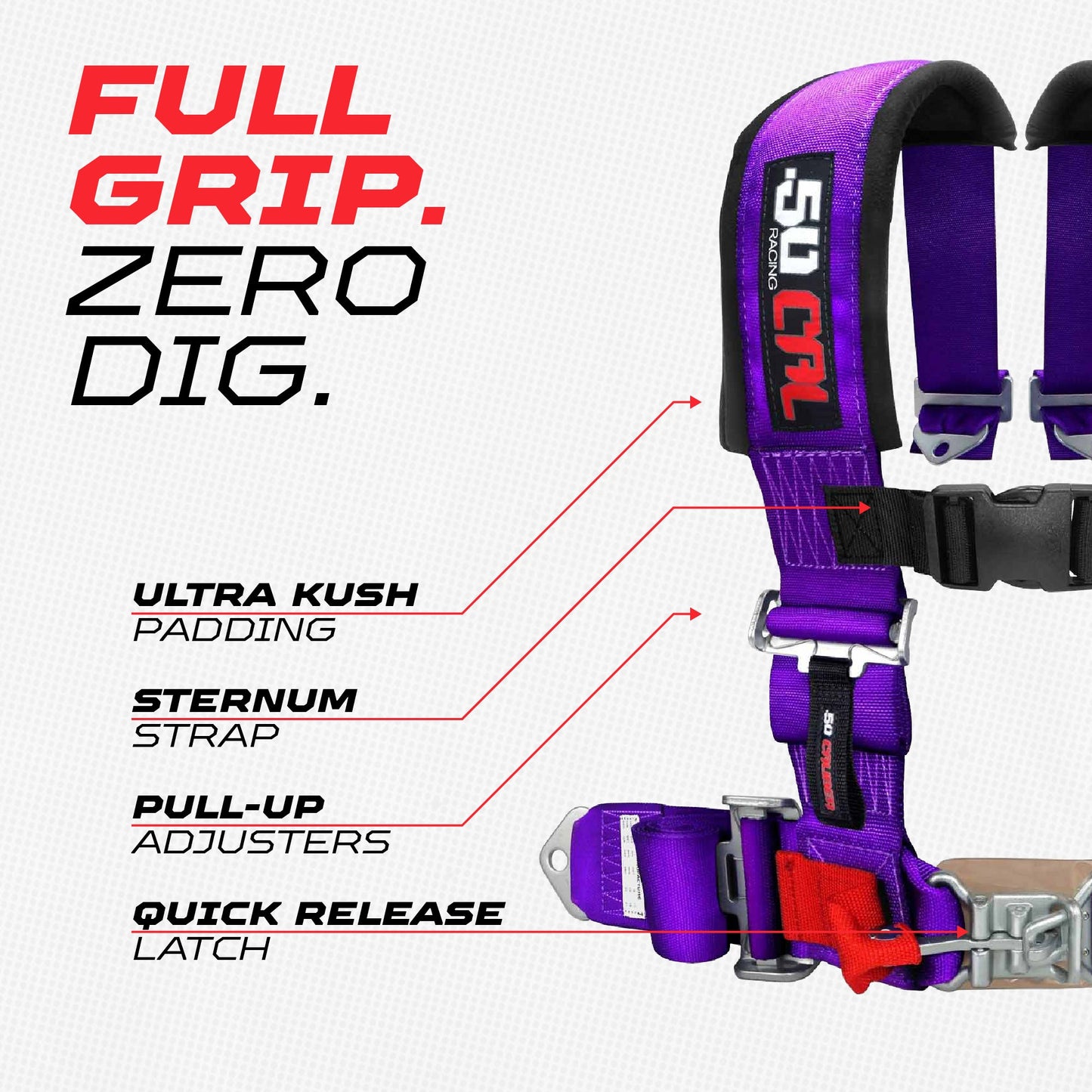 3" 4 point Harness Seat Belt 50 Caliber Racing