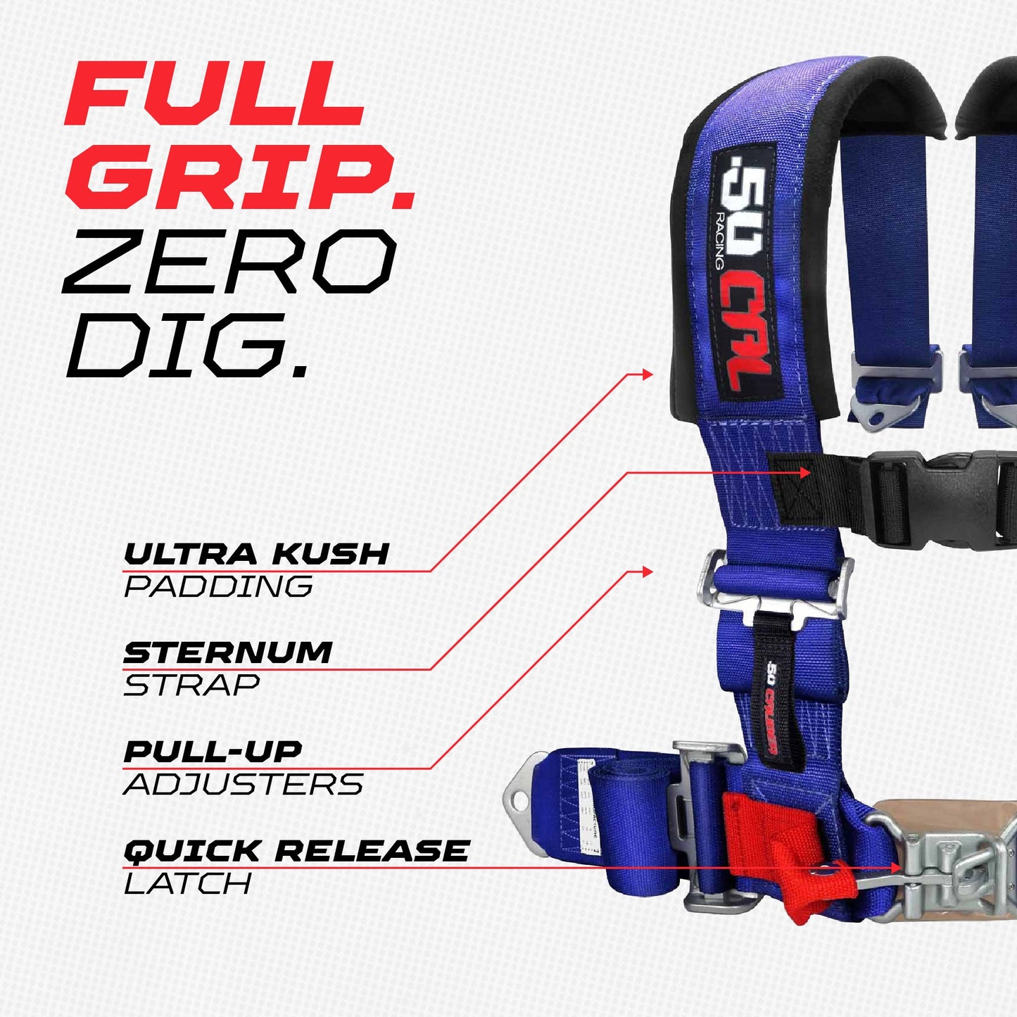 3" 4 point Harness Seat Belt 50 Caliber Racing