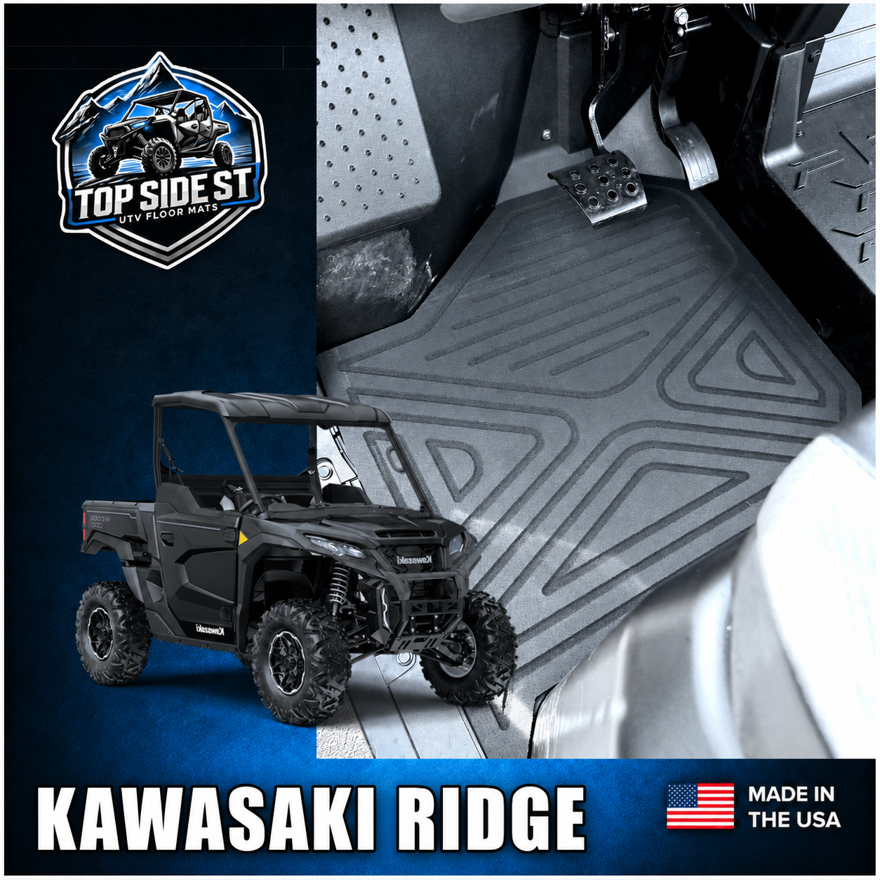 Kawasaki RiDGE HD 9mm Rubber Mats (2024 - current)