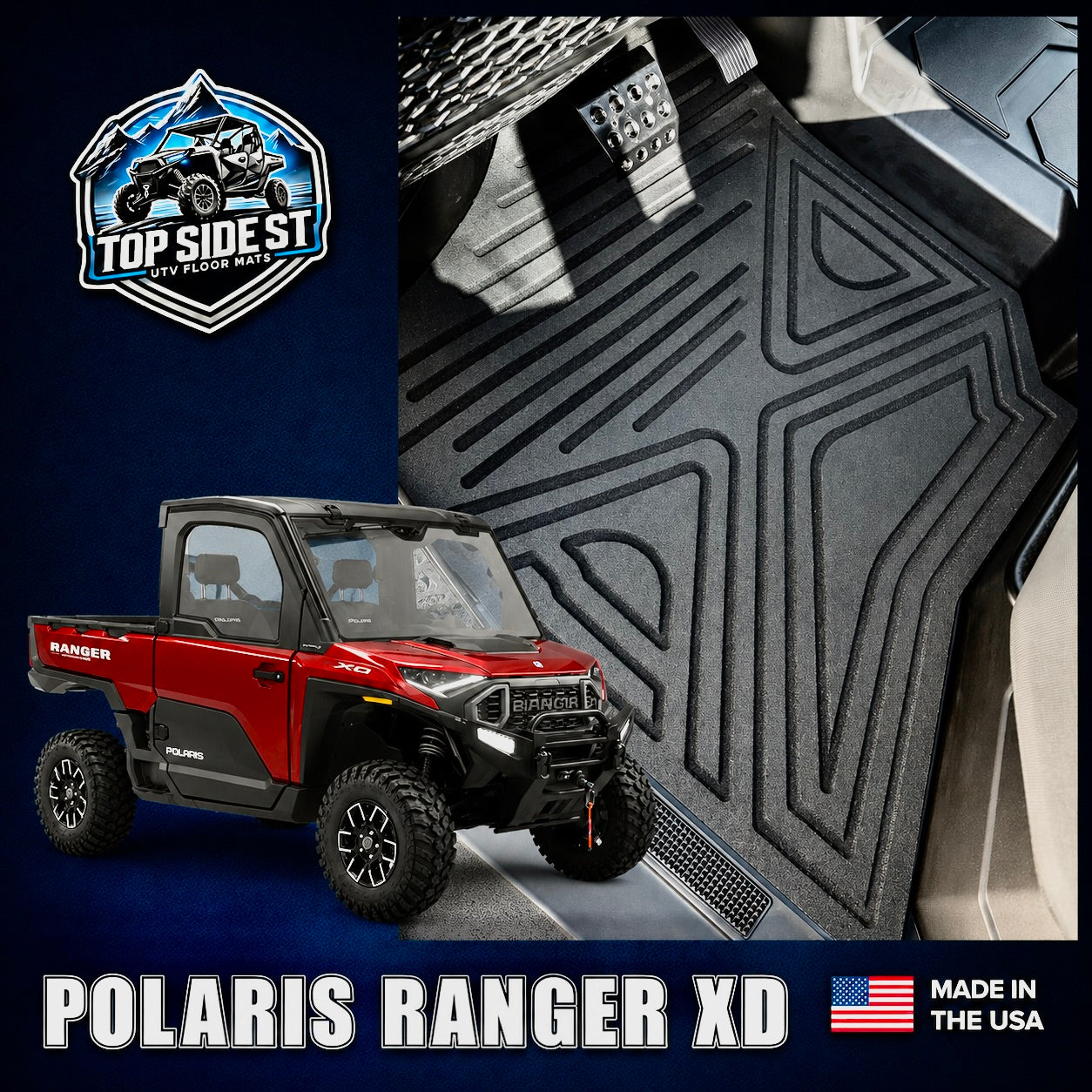 Polaris Ranger 1500XD HD 9mm Rubber Mats (2024 - Current)