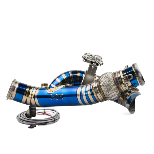 RPM Maverick R Titanium 3" Side Exit E-Valve Down Pipe - 2 Seat & MAX