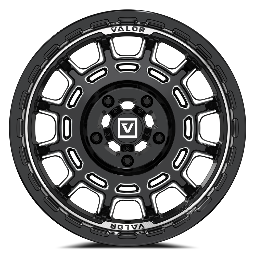 V17 15X8 +10MM 5X114.3 GLOSS BLACK MILLED