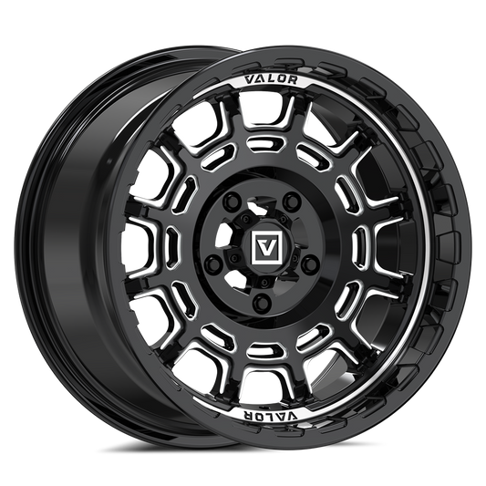 V17 15X8 +10MM 5X114.3 GLOSS BLACK MILLED
