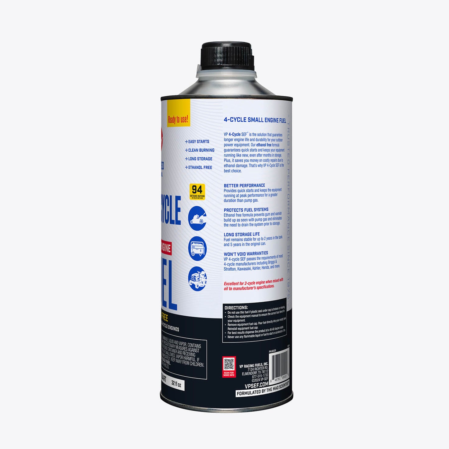VP Racing 4-Cycle Fuel: Ethanol-Free Small Engine Fuel
